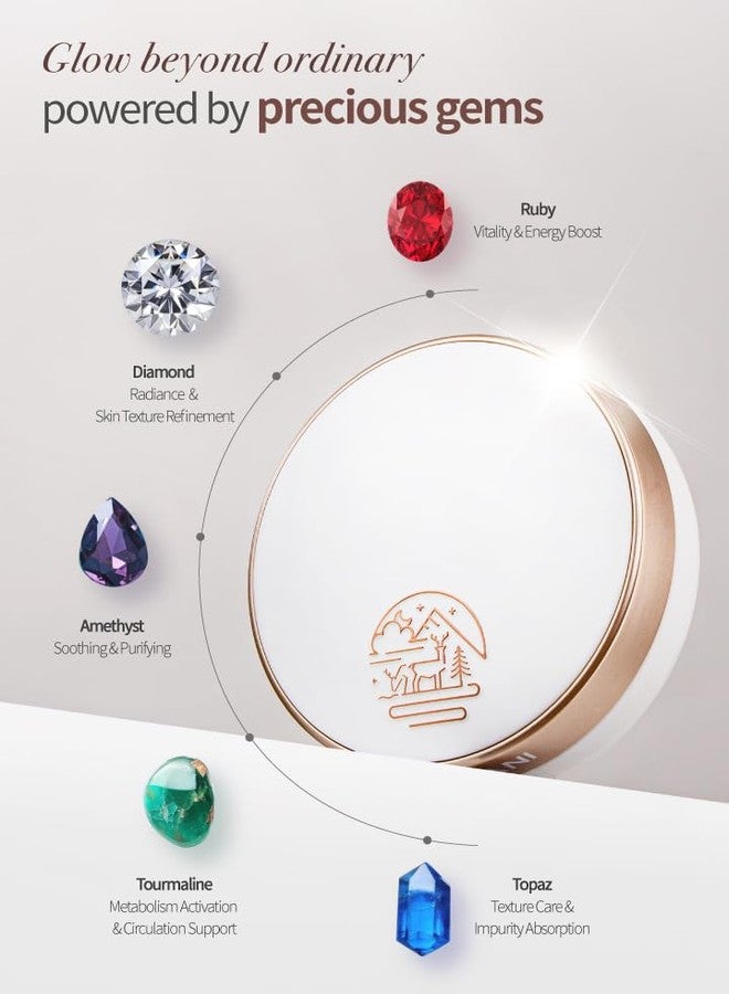 Beaudiani Mesh Glow Cushion Foundation Dewy Korean Cushion with Gemstone Complex & Skincare Benefits (12g) (#1 Natural Cover Daily (#21)) - Image 3